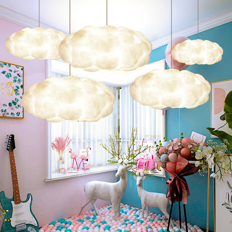 Wedding Props White Cloud Shaped Chandeliers Shopping Mall Ceiling Decorative Lights Wedding Welcome Area Lighting