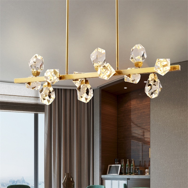 Hot Selling Modern Chandelier Brass LED Crystal Lighting Fixtures Luxury Decorative For Home Living Room Dining Room