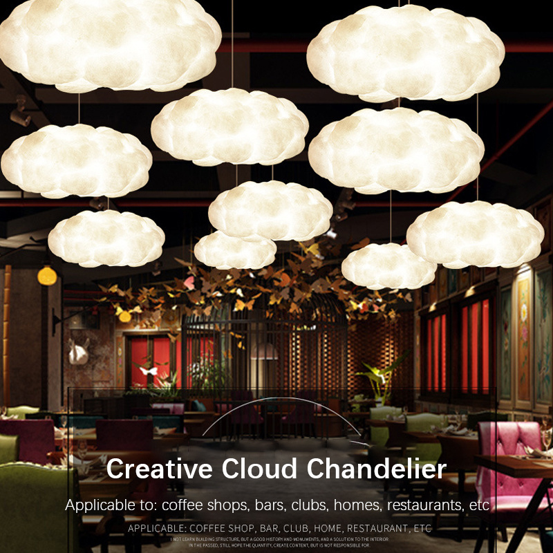 Wedding Props White Cloud Shaped Chandeliers Shopping Mall Ceiling Decorative Lights Wedding Welcome Area Lighting