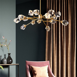 Hot Selling Modern Chandelier Brass LED Crystal Lighting Fixtures Luxury Decorative For Home Living Room Dining Room