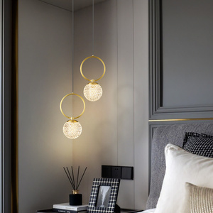 Simple and Classic Creative Gold Brass Chandelier LED Decor for Home Bedroom Contemporary Copper Pendant Lamp