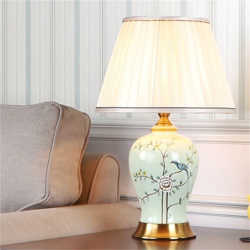 Modern Chinese LED Luxury Creative for living room office Bedroom Hotel Ceramic Table Lamp