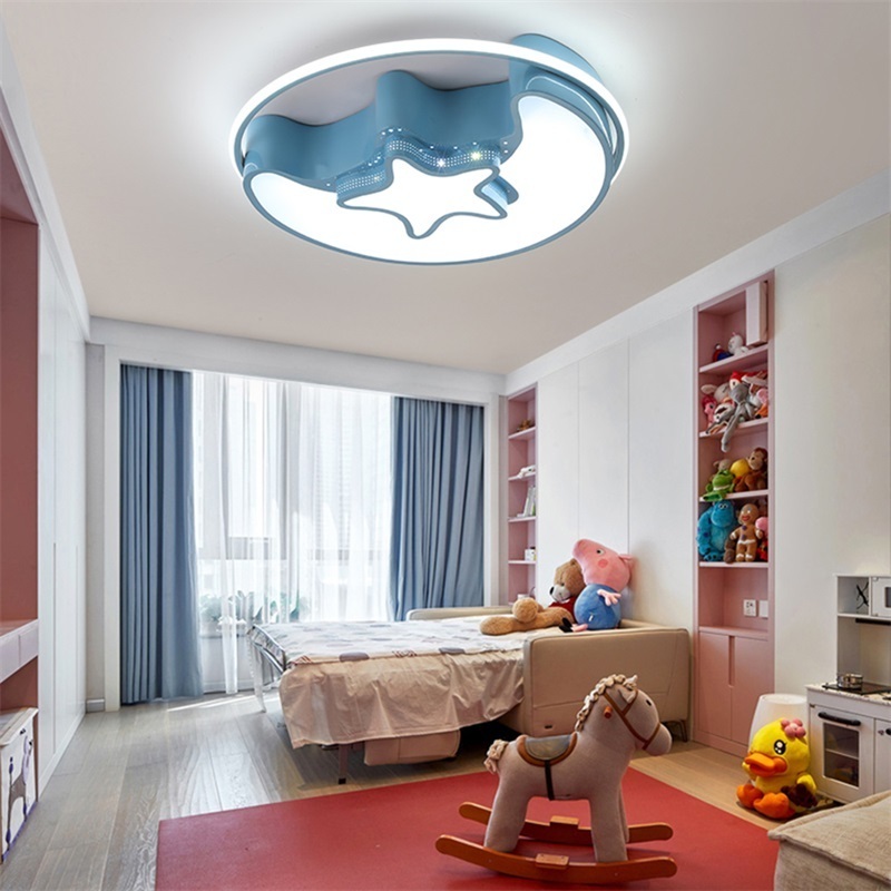 Guzhen Supplier Children's Ceiling Lamp Star and Moon Modern Fashion Suitable For Children's Room Bedroom Kindergarten