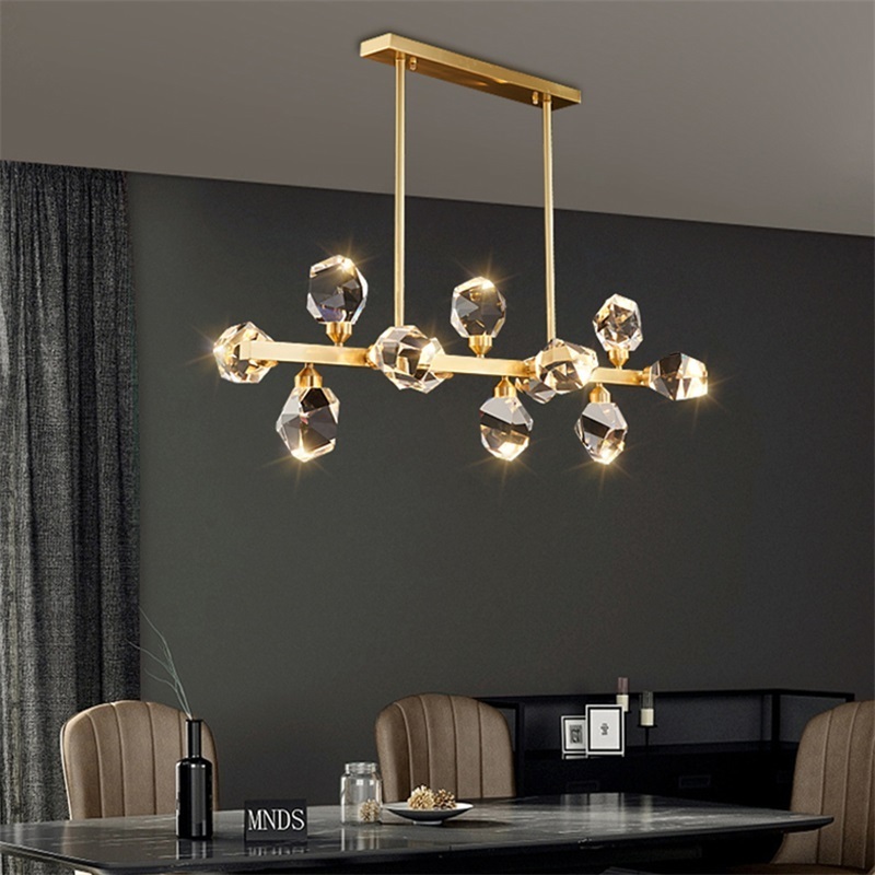 Hot Selling Modern Chandelier Brass LED Crystal Lighting Fixtures Luxury Decorative For Home Living Room Dining Room