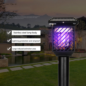 Contemporary Outdoor Black Insect Killer Light Waterproof LED Wall Lamp Solar Mosquito Lamp Killer