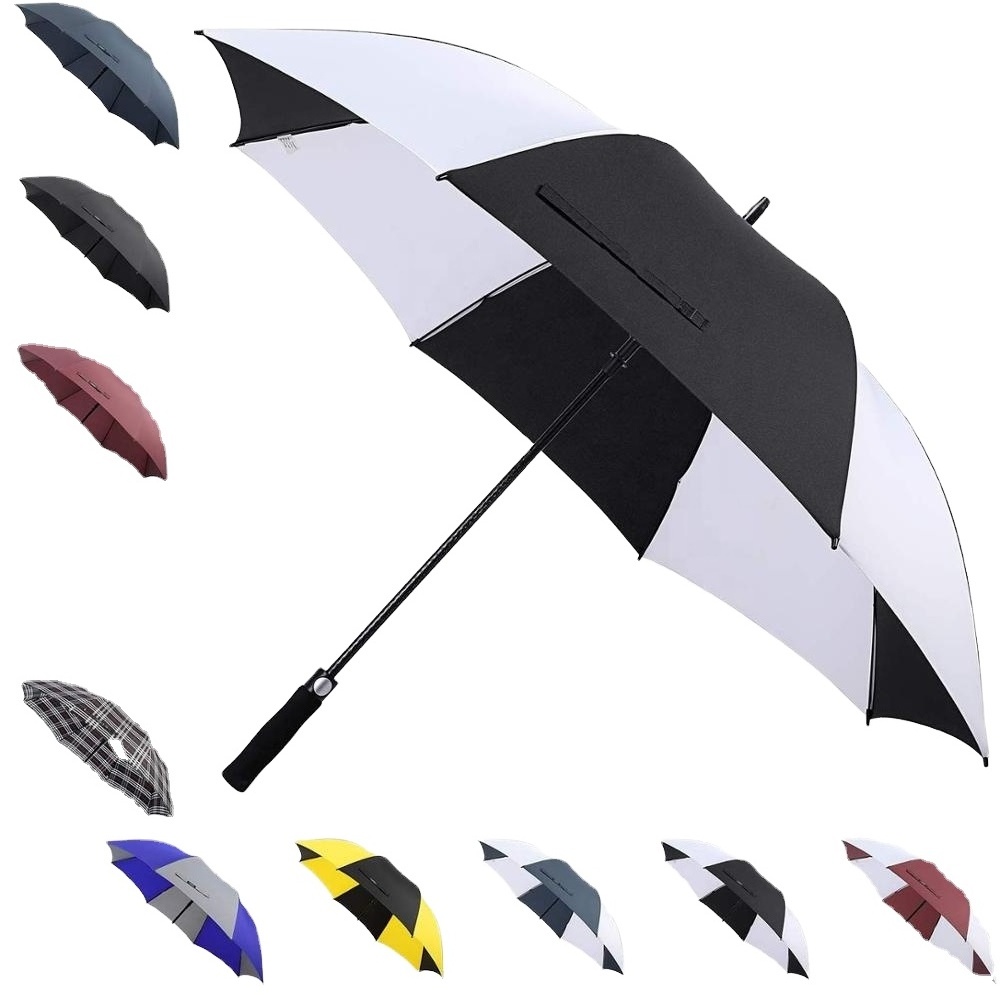 Adults' lack/White  Lightweight and Easy to Carry Golf Umbrella