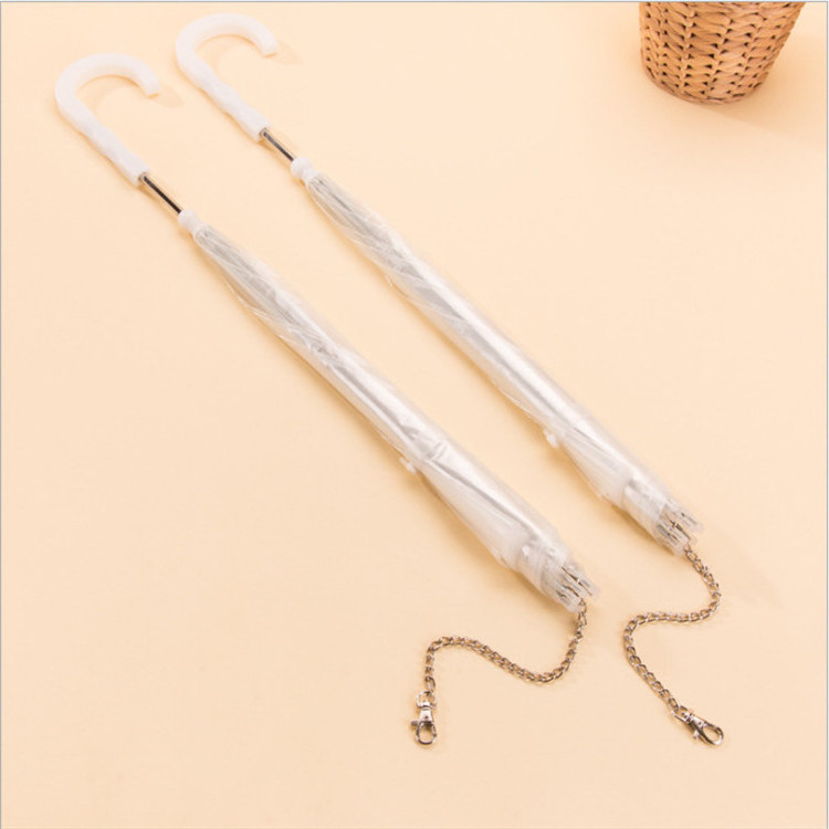 Classic Design Transparent Waterproof PET Rain Gear Semi-Automatic Folding Umbrella with Leash for Dogs