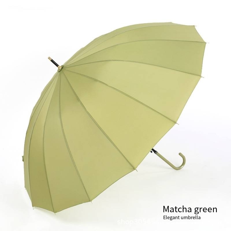 Japanese Style Retro High Quality  popular solid color straight umbrella fiberglass shaft For Adults umbrellas