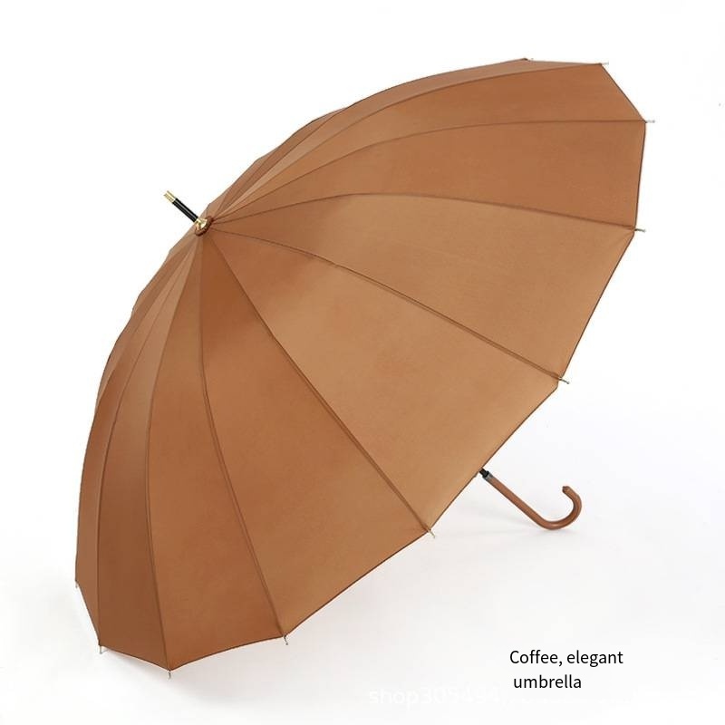 Japanese Style Retro High Quality  popular solid color straight umbrella fiberglass shaft For Adults umbrellas