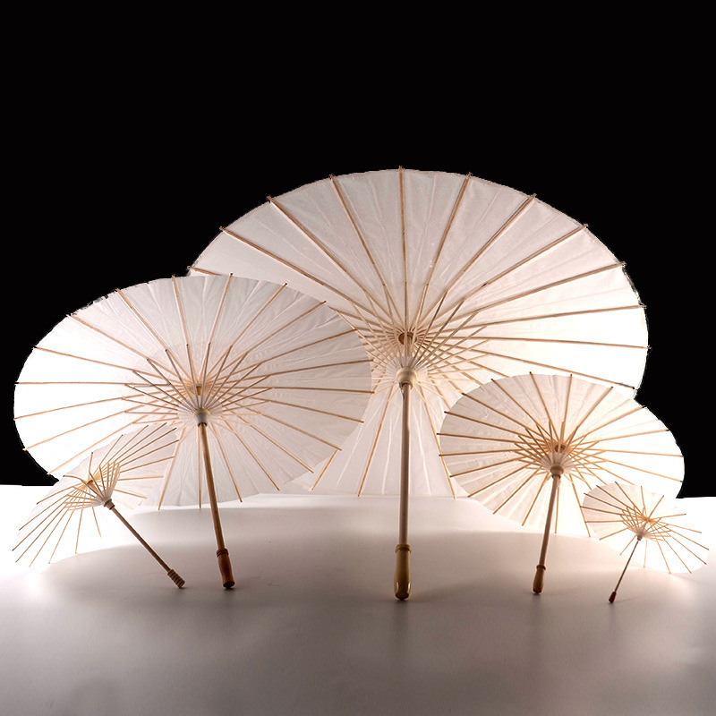 Paper Brida wedding umbrellas White Parasols Handmade Plain Chinese mini umbrella For Hanging Ornaments