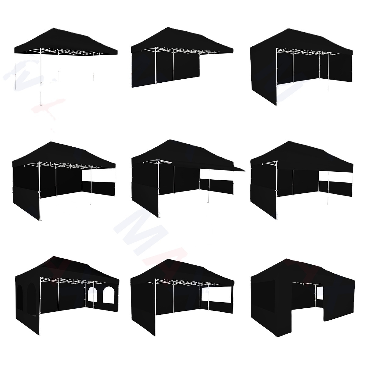 Commercial outdoor custom instant classic 10'x20' black kits ez pop up canopy mesh tent commercial instante for marquee show