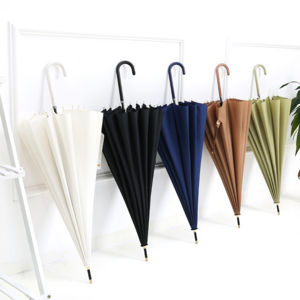 Japanese Style Retro High Quality  popular solid color straight umbrella fiberglass shaft For Adults umbrellas