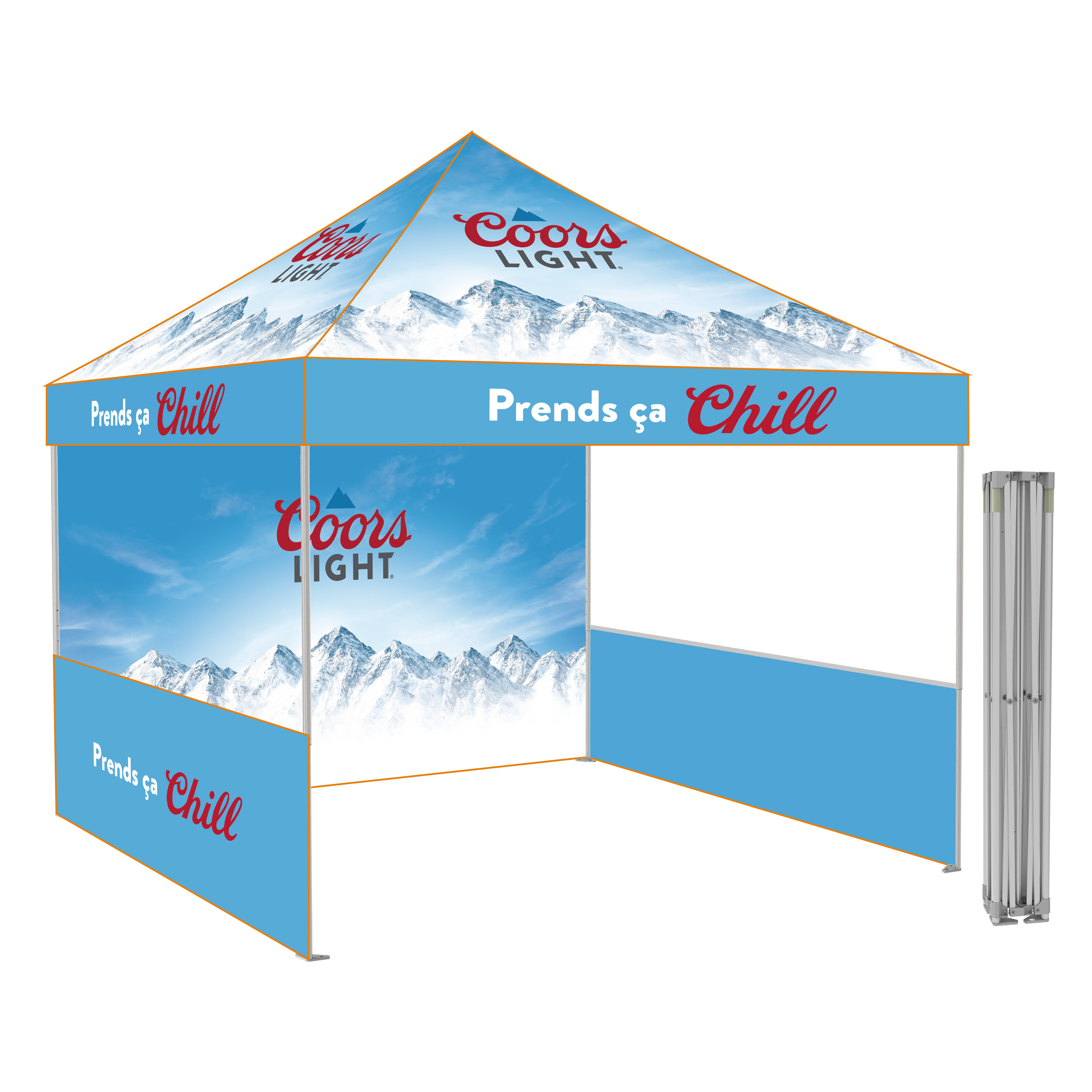 Premium 10ft Waterproof Foldable Pop Outdoor Gazebo Three Sided Wall Tent Trade Show Tents Custom Printed Advertising Gazebo