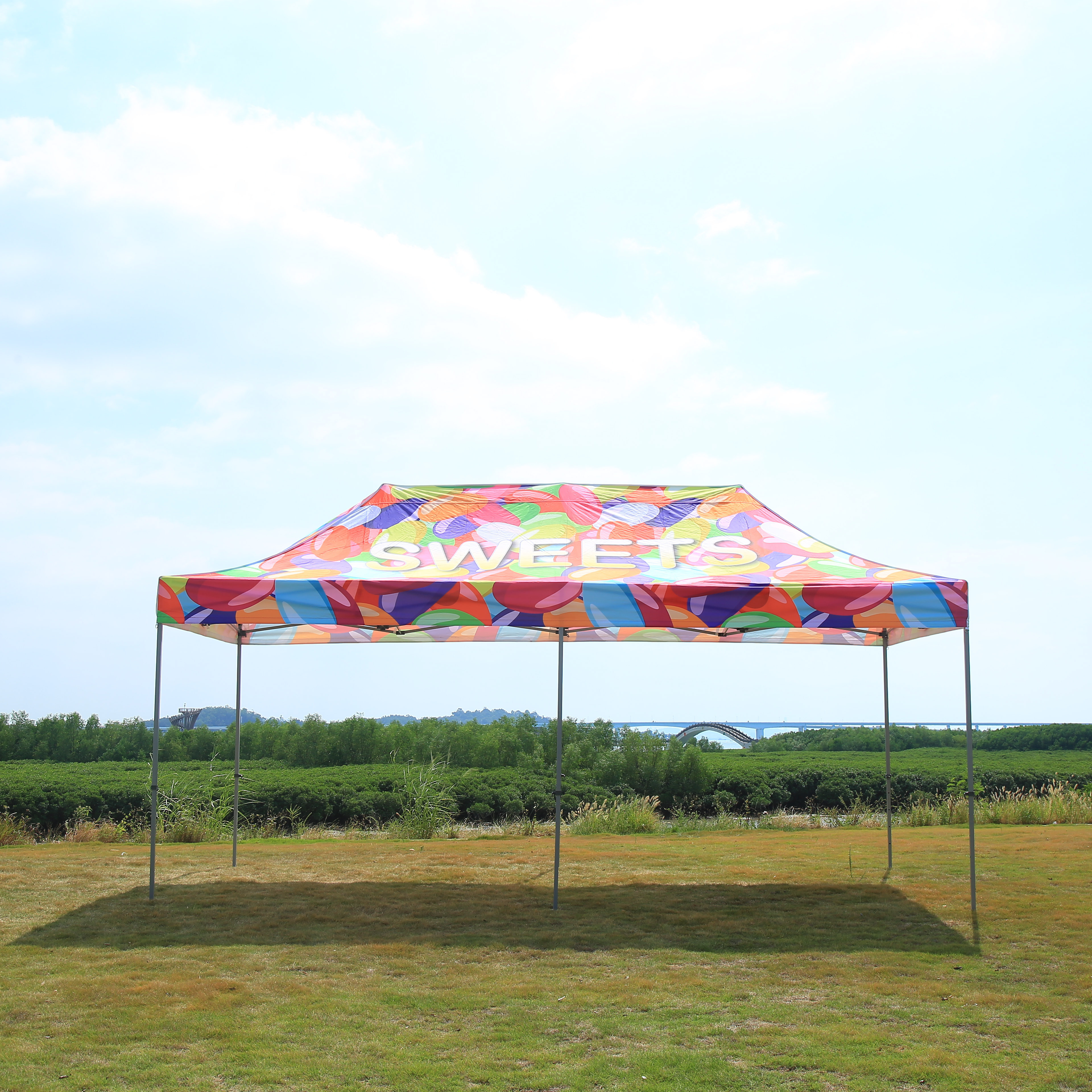 China-Made Aluminum Trade Show Tent Custom Printed Promotional Floor Standing Gazebo Advertising Closing Canopy