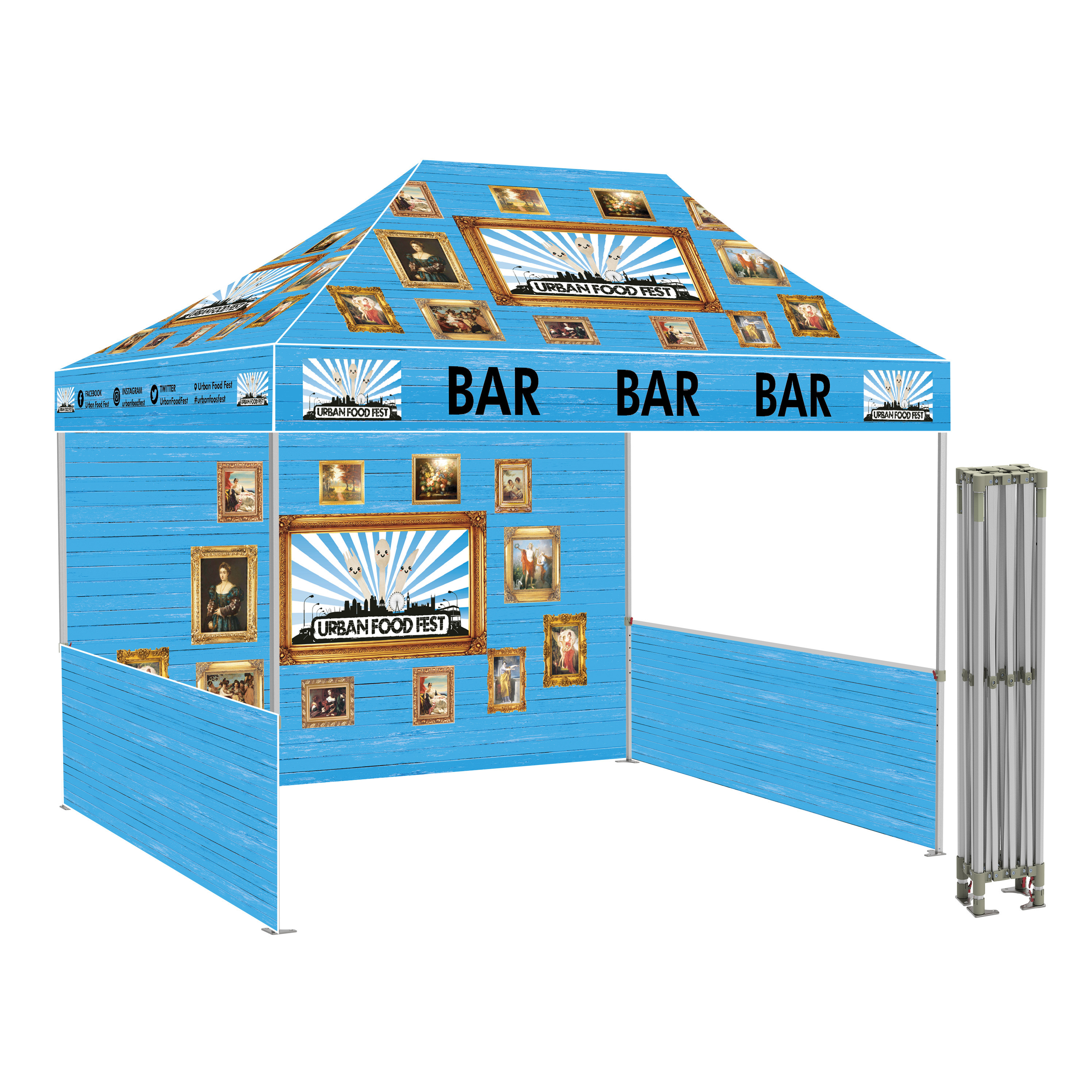 Big Aluminium Die Casting Foot  Custom Printed 3x4.5 Folding Tent Gazebo Canopy for Trade Show Tents Outdoor Advertising