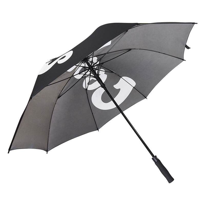 Large Designer Straight Umbrella Sunshade Fiberglass Windproof Golf Umbrella Custom Branded Logo Big Promotional Customized