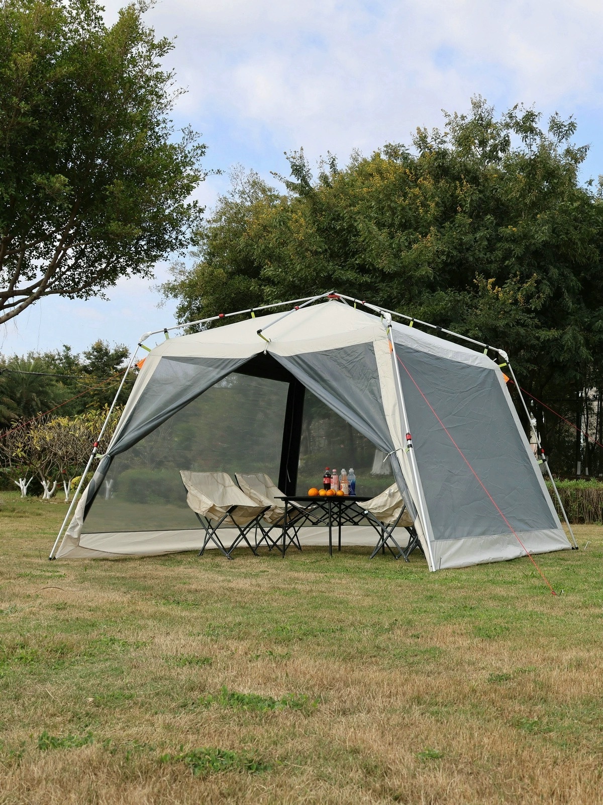 Canopy outdoor automatic aluminum pole anti-mosquito 8-10 people waterproof sunscreen pergola camping tent