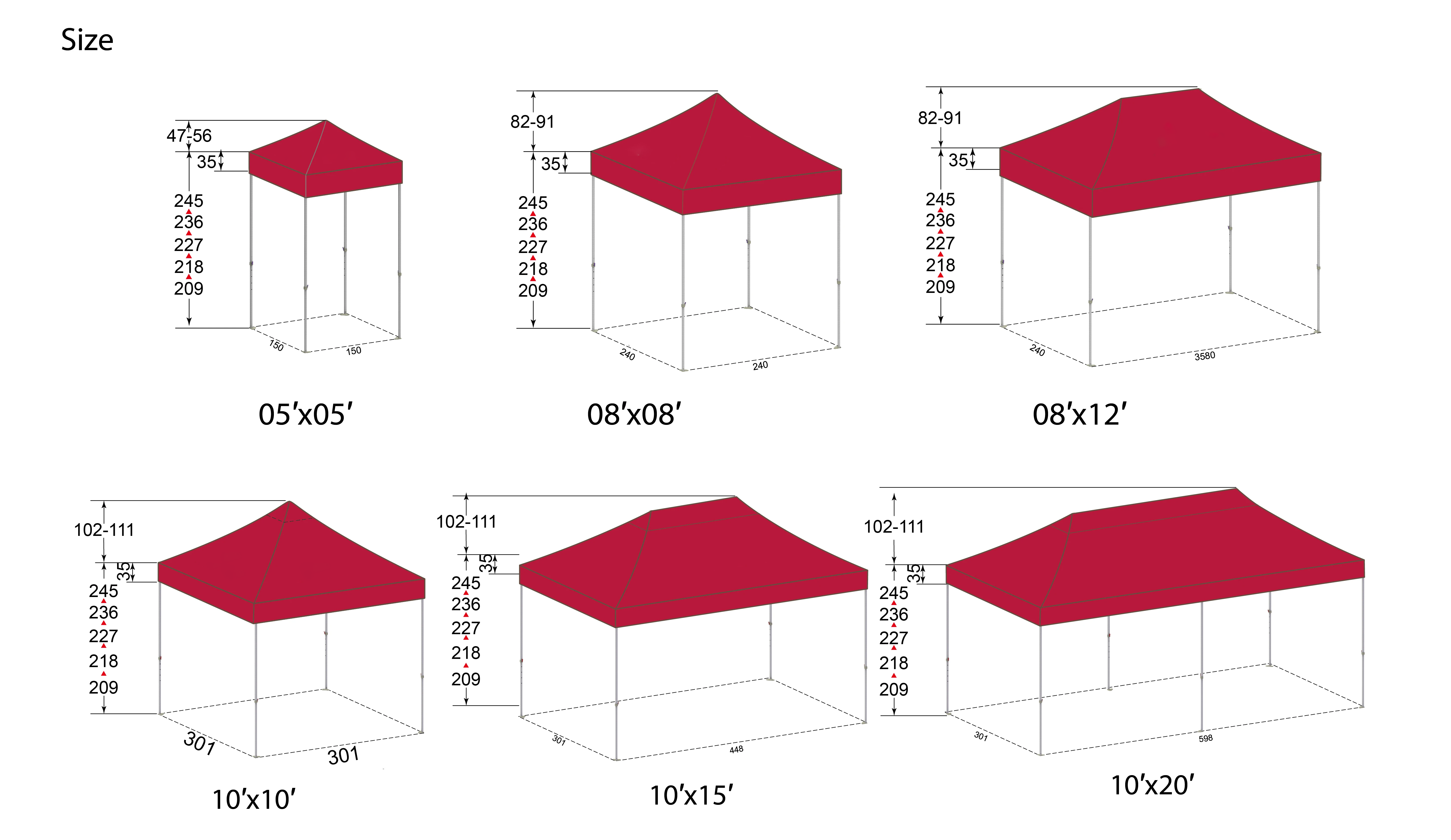 High Quality Steel 1010 Foot Custom Outdoor Printed Pop up Gazebo Tent Canopy Manufacture Roof Tent for Trade Shows