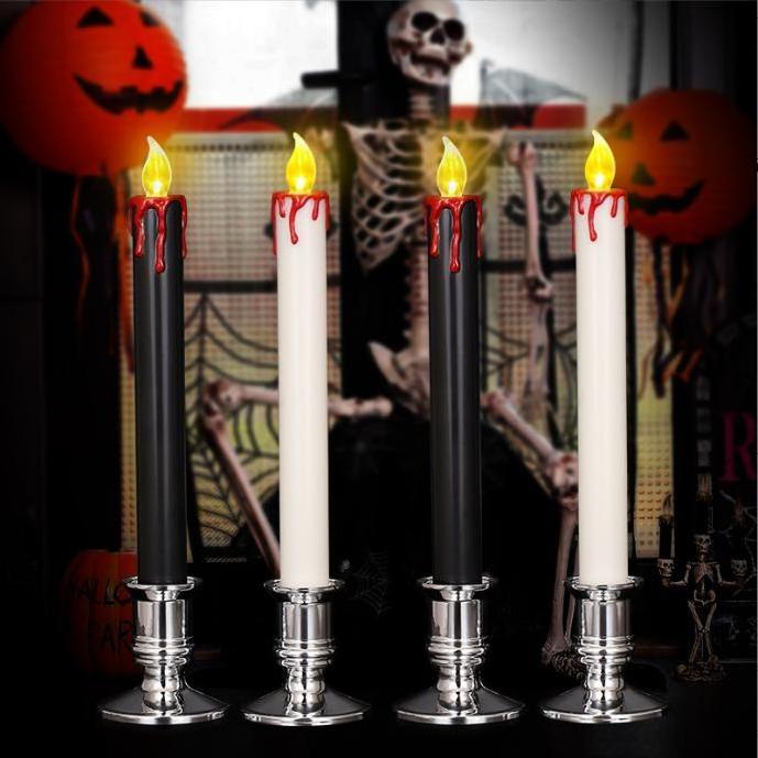 Halloween Flameless Led Candles  with Remote Timer, Battery Operated LED Tealight Candles for Halloween Home  Decoration