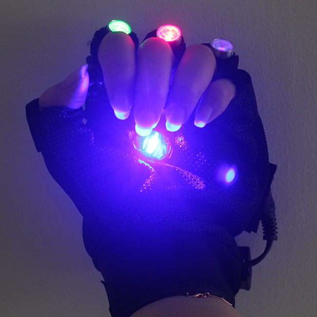 New Products Party Supply Red Green Blue Led  Light Gloves For DJ Player