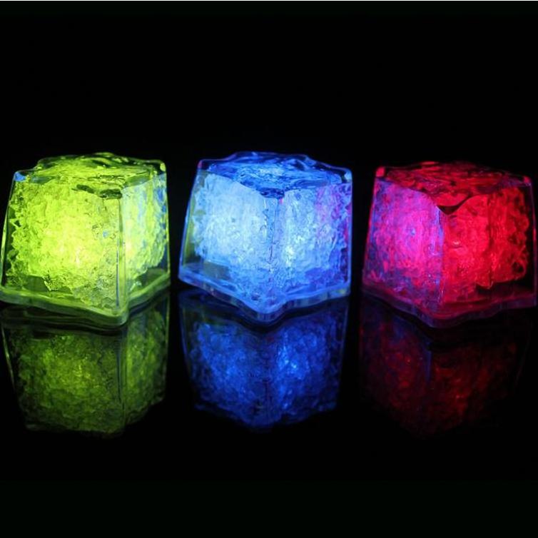 Light Up Ice Cubes  Multi Color Led Ice Cubes for Drinks with Changing Lights IP67 Waterproof Reusable Glowing Flashing Ice Cube