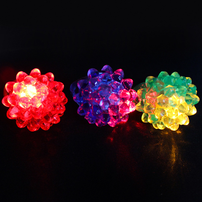 LED Light Up Rings or Glow in The Dark Neon Ring Bumpy Toy Decorations For Glow Party Favors