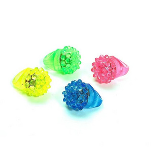 LED Light Up Rings or Glow in The Dark Neon Ring Bumpy Toy Decorations For Glow Party Favors