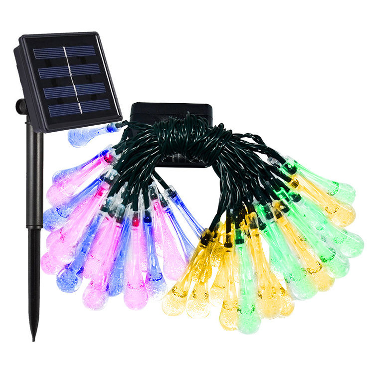 Solar String Lights Outdoor  LED Crystal Lights with 8 Modes  Waterproof Solar Powered  Lights for Garden Home Party Wedding