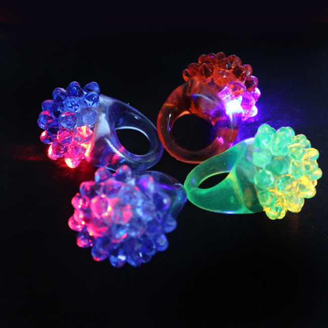 LED Light Up Rings or Glow in The Dark Neon Ring Bumpy Toy Decorations For Glow Party Favors