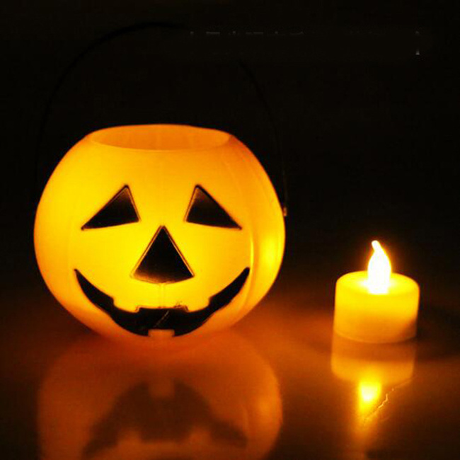 Halloween Product led Light Up Pumpkin Bucket With Candle Light