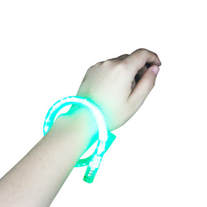 Wholesale Mardi Gras Beads Green Colored Fiber Optic Led Glow Light Up Bracelet