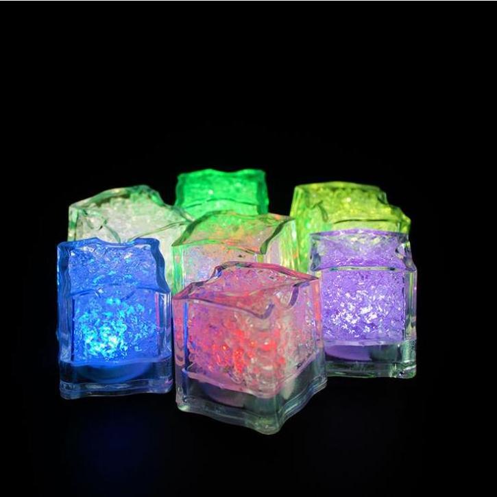 Light Up Ice Cubes  Multi Color Led Ice Cubes for Drinks with Changing Lights IP67 Waterproof Reusable Glowing Flashing Ice Cube