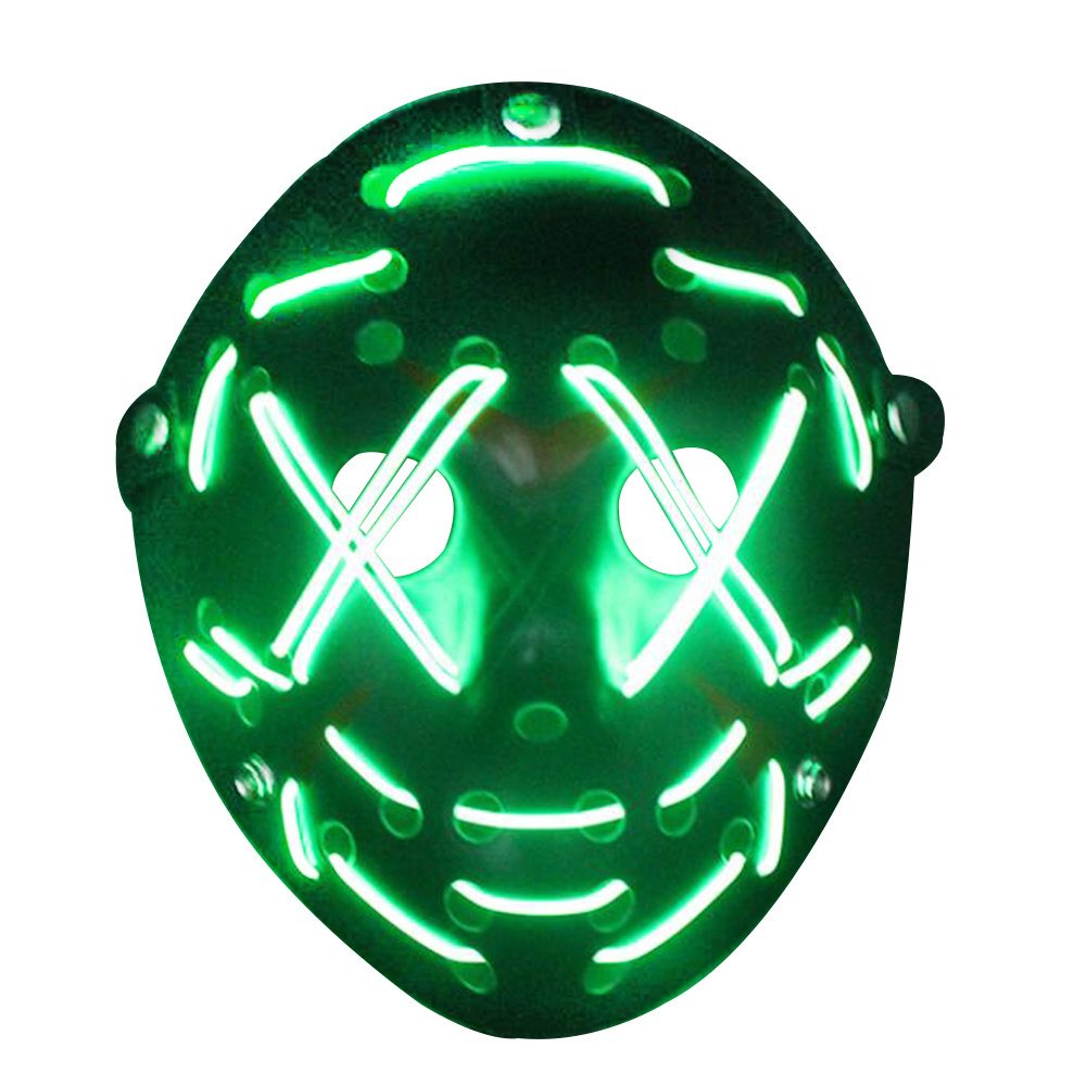 New Arrival Halloween Party Scary Neon LED Light-Up Masks Purge Masks for Scary Halloween Gathering