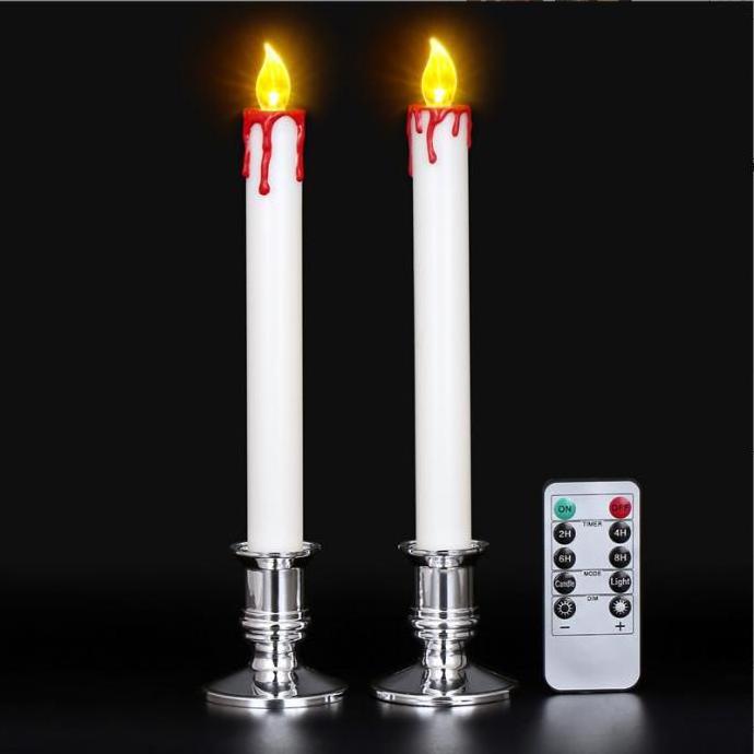 Halloween Flameless Led Candles  with Remote Timer, Battery Operated LED Tealight Candles for Halloween Home  Decoration