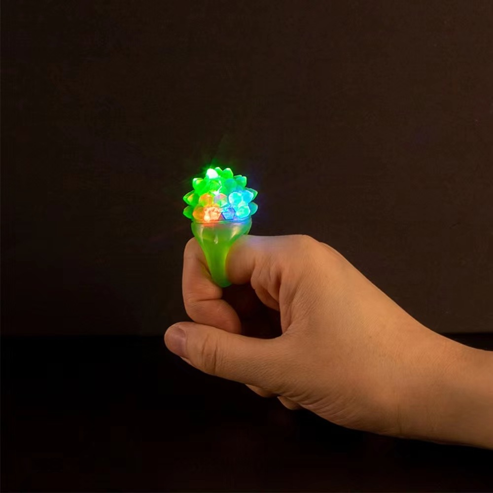 LED Light Up Rings or Glow in The Dark Neon Ring Bumpy Toy Decorations For Glow Party Favors