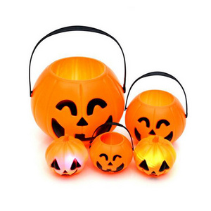 Halloween Product led Light Up Pumpkin Bucket With Candle Light