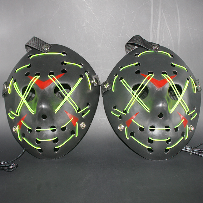 New Arrival Halloween Party Scary Neon LED Light-Up Masks Purge Masks for Scary Halloween Gathering