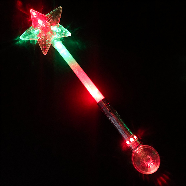 Large Five-pointed Star LED Flashing Stick Halloween Pentagram Star Glowing Wand