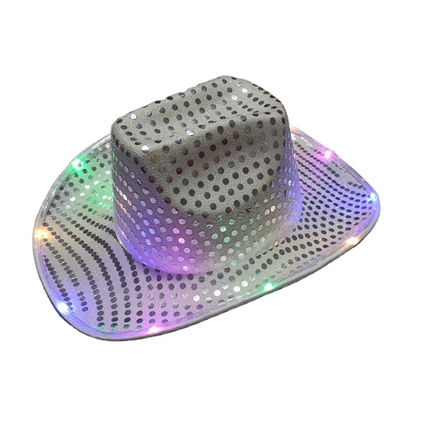 Party Holiday Supplies Led Light Up Cowboy Hats For Decoration