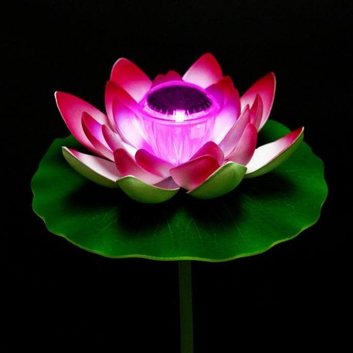 Solar Decorative Lights Outdoor Garden Flower Lights Waterproof Lotus Flower Garden Decoration LED Flower Lights Solar Panel