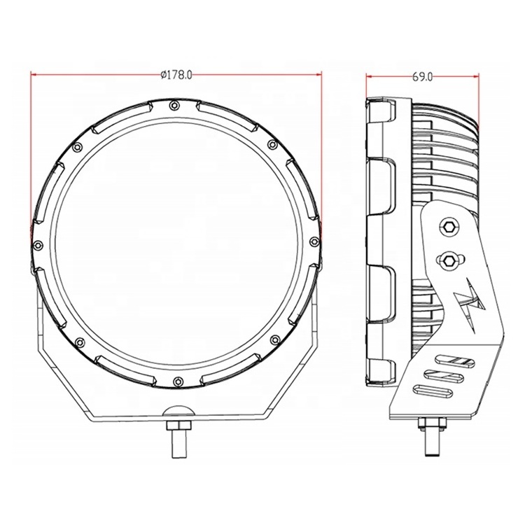 Waterproof 7inch 190W 200W Amber White Offroad Round Led Driving Work Light For Jeep Jk 4x4 Truck