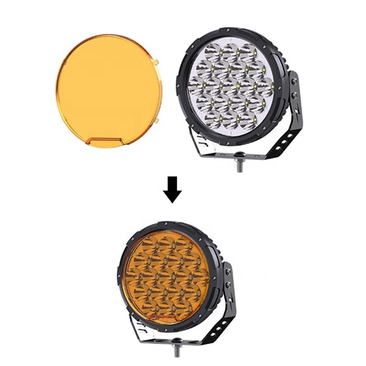 Waterproof 7inch 190W 200W Amber White Offroad Round Led Driving Work Light For Jeep Jk 4x4 Truck