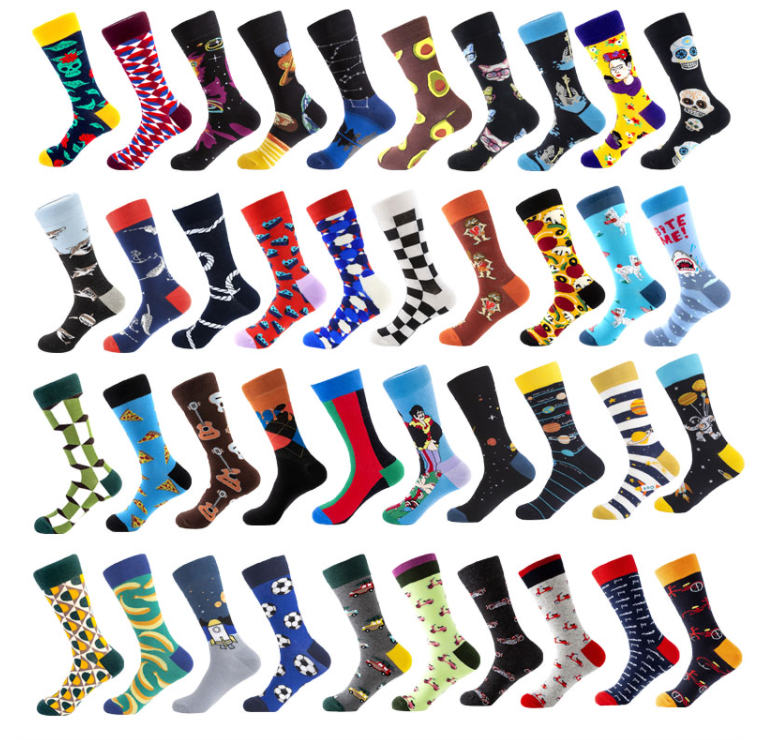 2024 Wholesale Cheap Crew Novelty Socks Crazy Pattern Printed Cotton Happy Funny Socks For Men Women Unisex