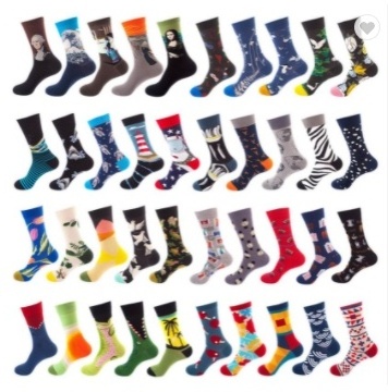 2024 Wholesale Cheap Crew Novelty Socks Crazy Pattern Printed Cotton Happy Funny Socks For Men Women Unisex