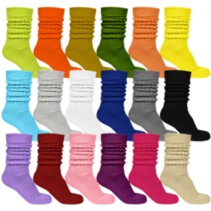 New Fashion Designer Colorful Knitted Heavy Slouch Socks Cotton Solid Thick Slouch Socks For Women Girls Kids Scrunch Socks