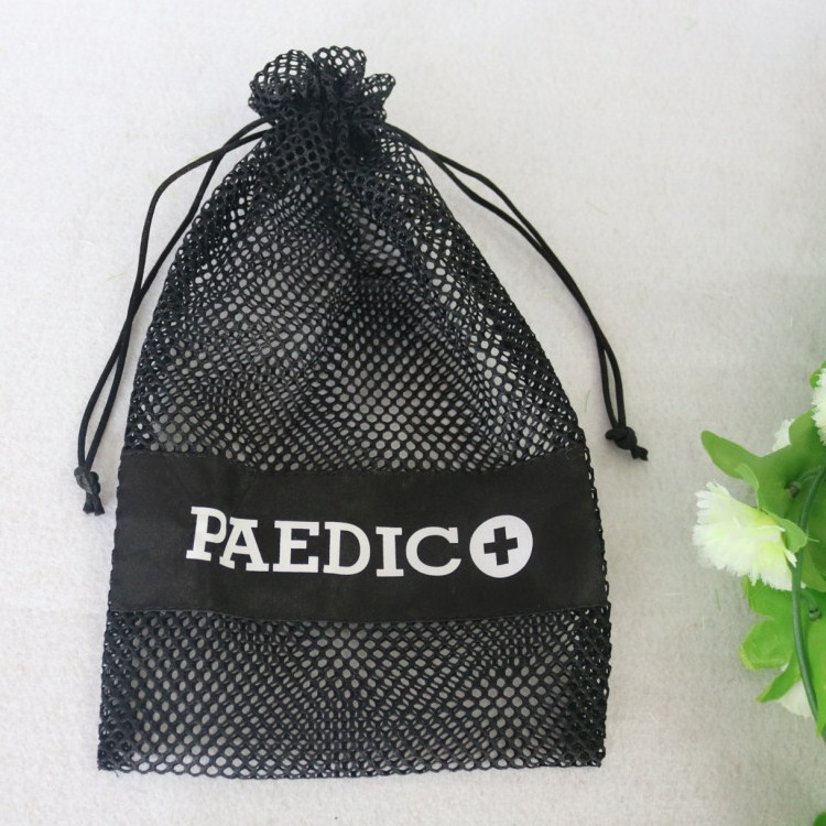 High quality small polyester mesh net jewelry gift drawstring bag with custom logo laundry mesh bag