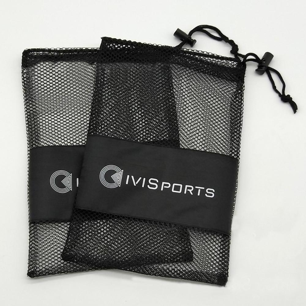 High quality small polyester mesh net jewelry gift drawstring bag with custom logo laundry mesh bag