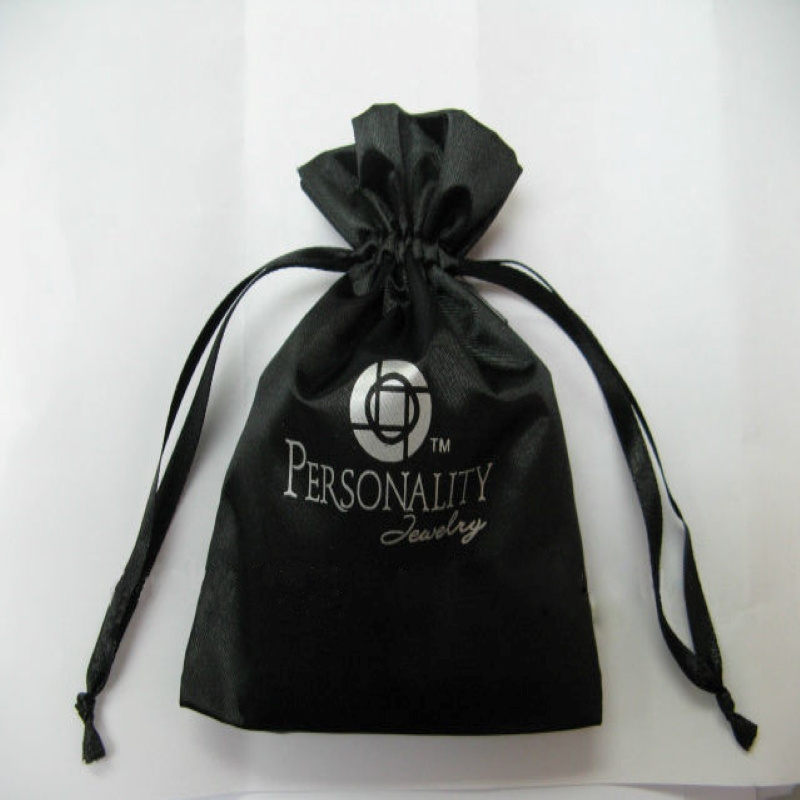 customize logo satin wig hair extension packaging pouch shoe dust bag satin drawstring bag