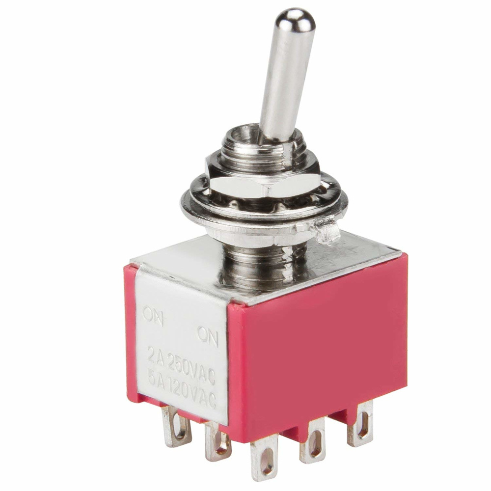 Medical Equipment Toggle Switch,5A 125VAC ON-ON 9PIN DPDT Miniature Toggle Switch