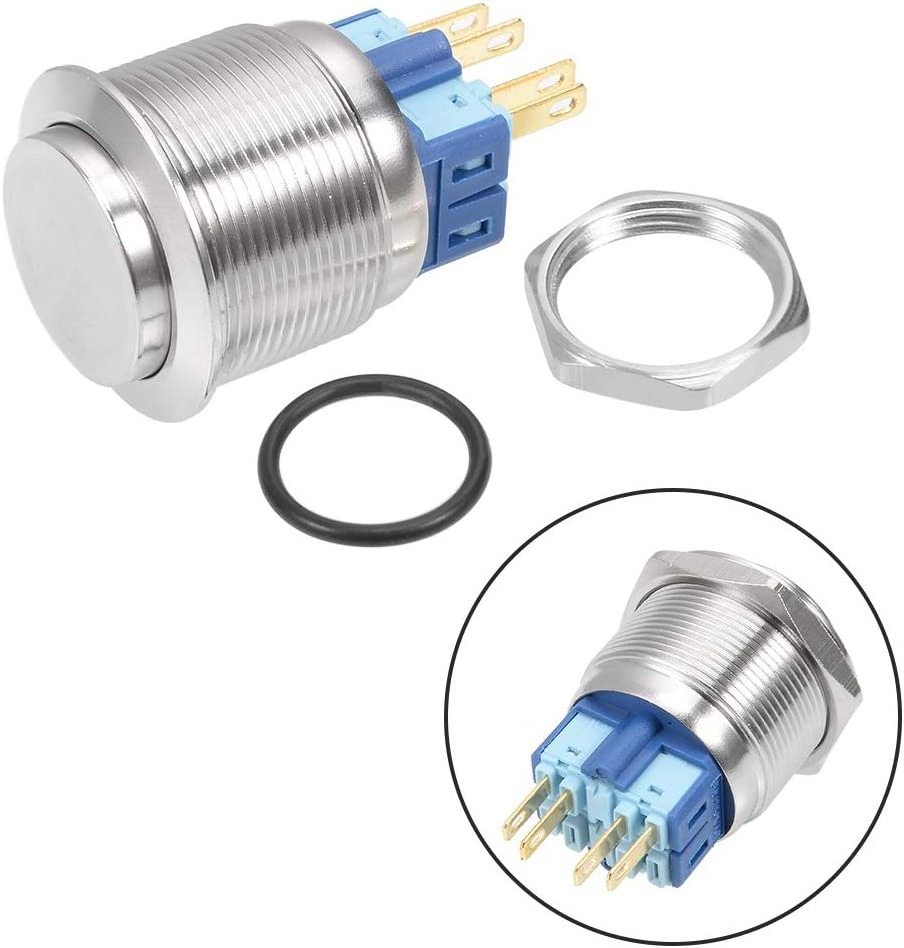 HONGJU PB-02A-25-RF-X Custom Excellent High Round Head Momentary Stainless Steel Hand Hold Push Button Switch